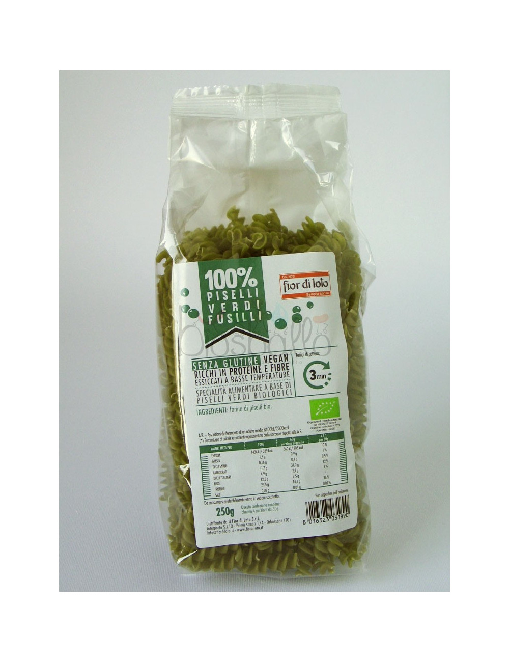 Fusilli di piselli verdi 250g