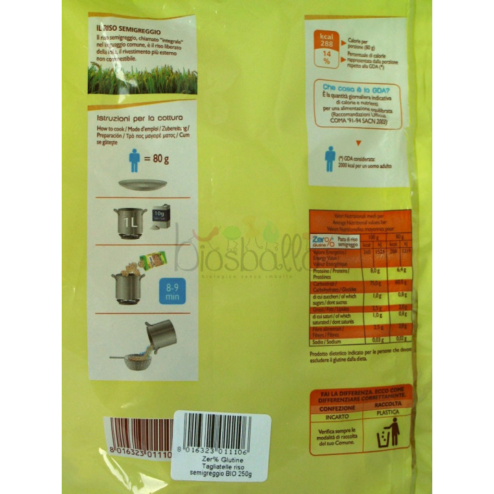 Tagliatelle di riso integrale 250g
