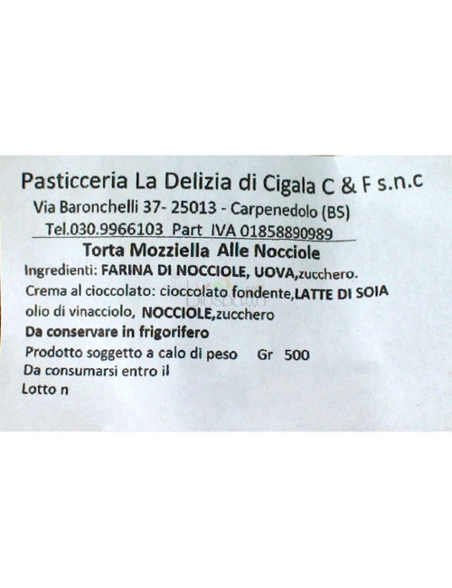 Torta Mozziella di nocciole 450g