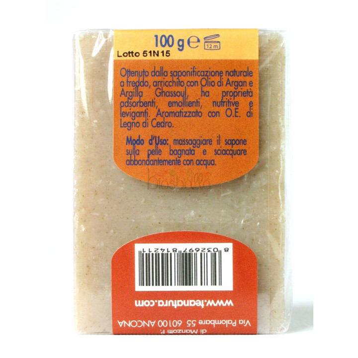 Sapone all'argilla Ghassoul e olio di Argan 100g