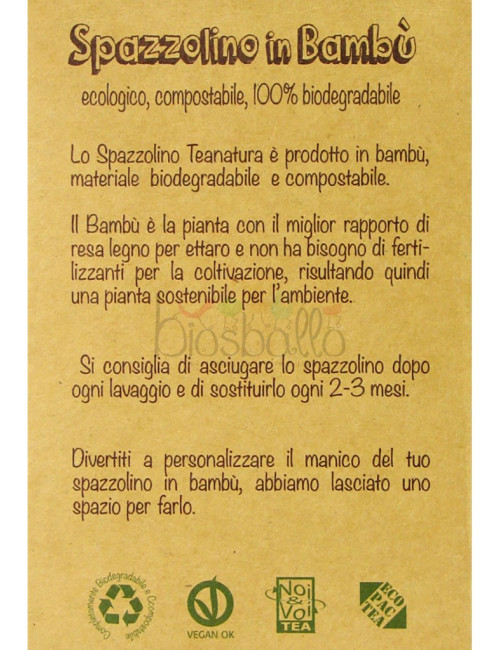 Spazzolino denti di bambù per Bambini