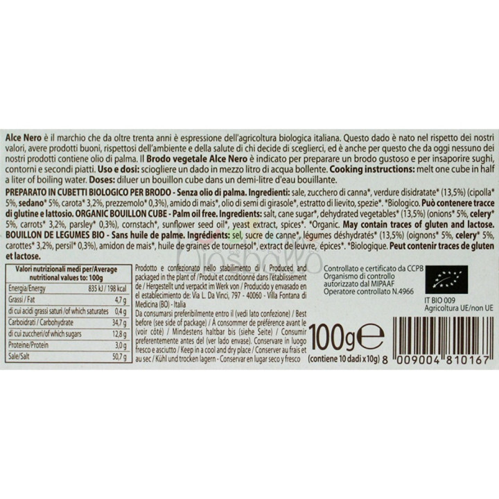 Brodo vegetale Alce Nero 100g