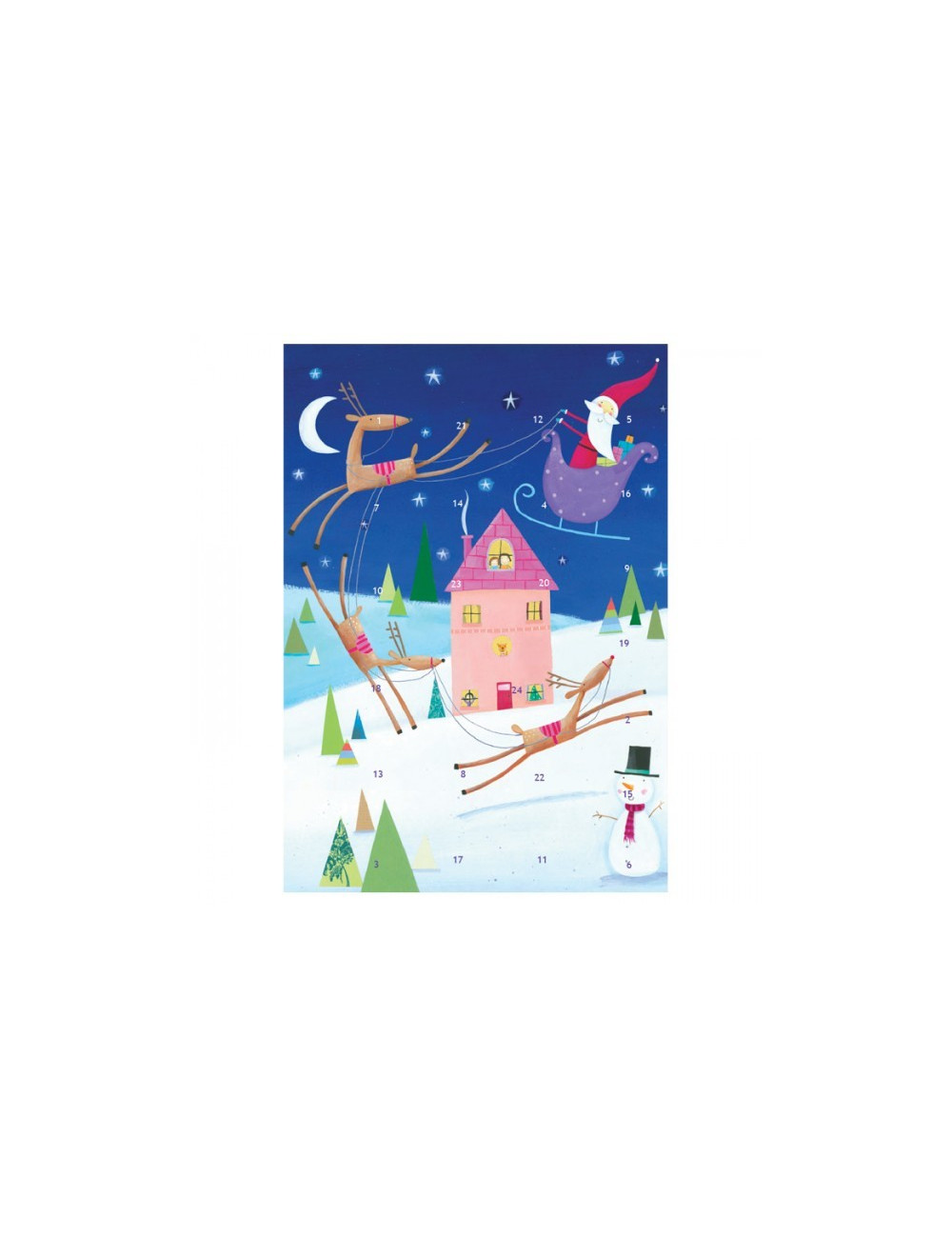 Calendario dell'Avvento - Babbo Natale e la slitta