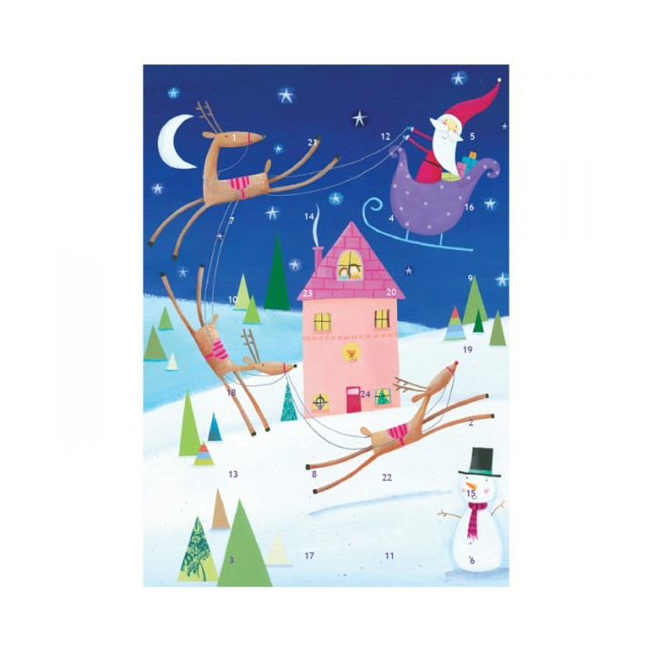 Calendario dell'Avvento - Babbo Natale e la slitta