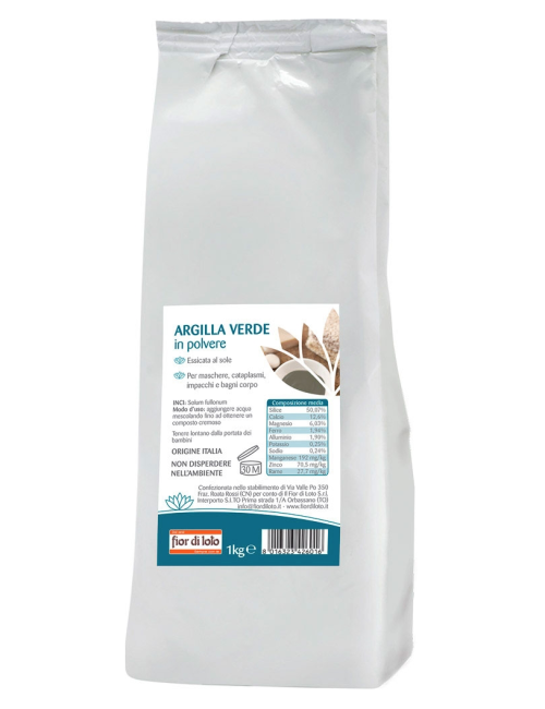 Argilla verde in polvere essiccata al sole 1kg
