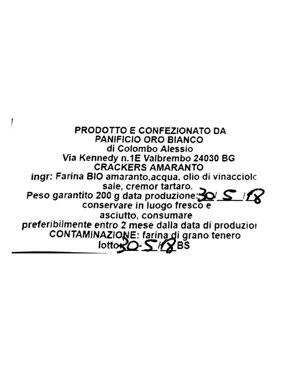 Crackers di Amaranto 200g