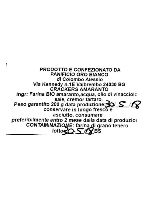 Crackers di Amaranto 200g