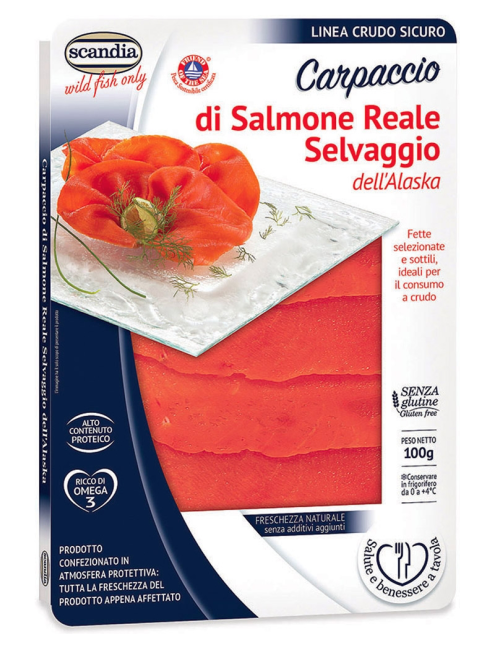 Carpaccio di Salmone Reale crudo 100g