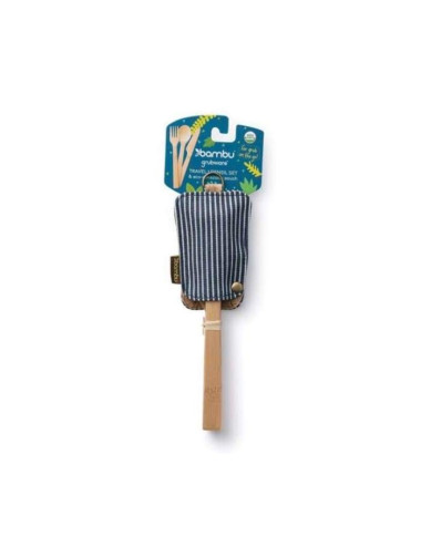 Set di utensili da viaggio con custodia in cotone biologico