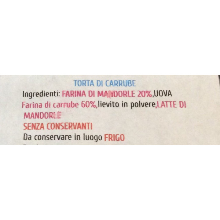 Torta senza zucchero con carruba 500g