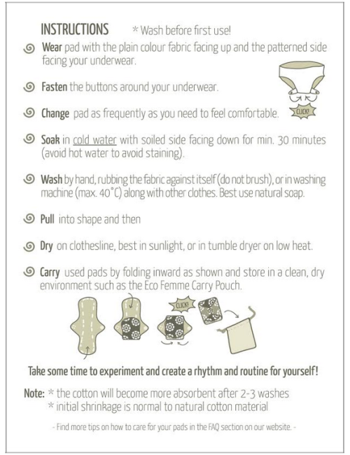 Kit fai da te assorbenti lavabili MAKE YOUR OWN