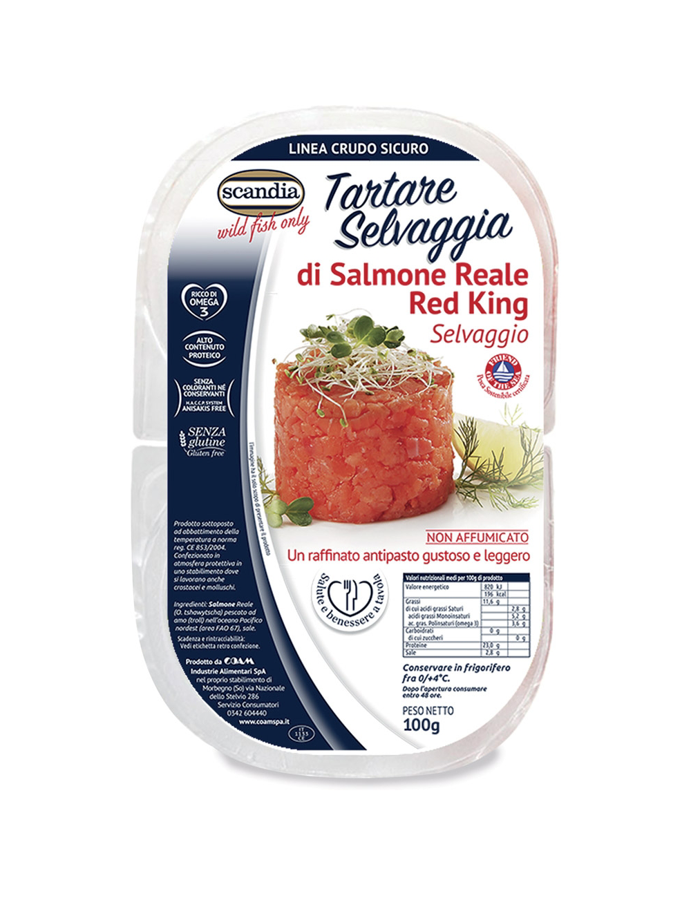 Tartare di salmone red king selvaggio 2x50g