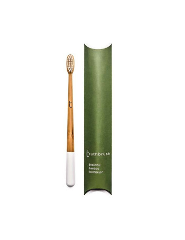 Spazzolino denti medio - setole olio di ricino - bianco