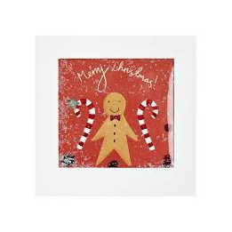 Biglietto d'Auguri con brillantini - Omino di zenzero