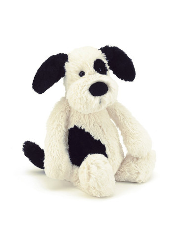 Bashful Black & Cream Puppy Peluche Jellycat 18x9x8cm