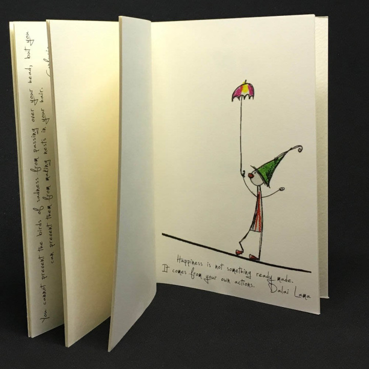Quaderno 10x15 cm di carta ecologica con illustrazioni e frasi in italiano e inglese