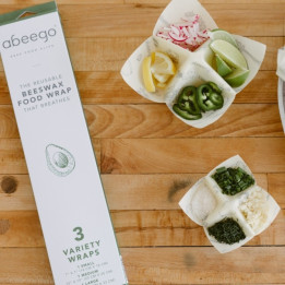 kit di 3 avvolgi-alimenti in cotone e cera d'api