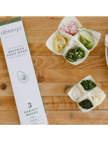 kit di 3 avvolgi-alimenti in cera d'api