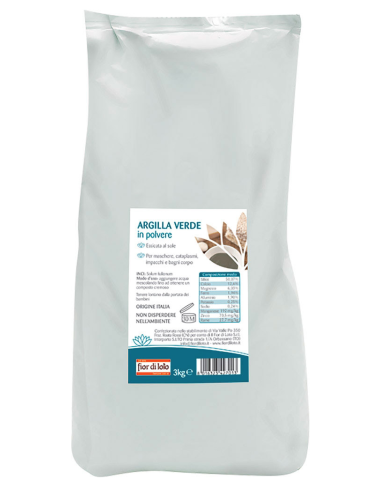 Argilla verde in polvere essiccata al sole 3kg