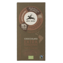 Cioccolato extra fondente con fave di cacao 80% 100g