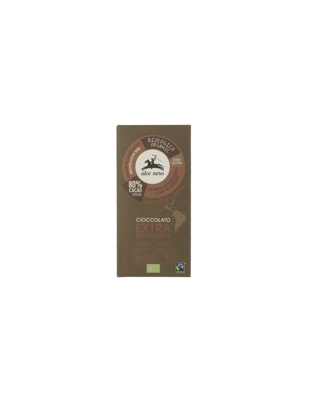 Cioccolato extra fondente con fave di cacao 80% 100g