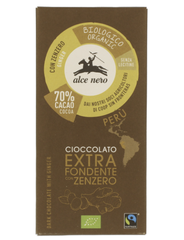 Cioccolato fondente con zenzero AlceNero 50g