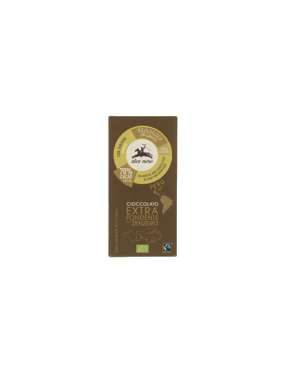 Cioccolato fondente con zenzero AlceNero 50g
