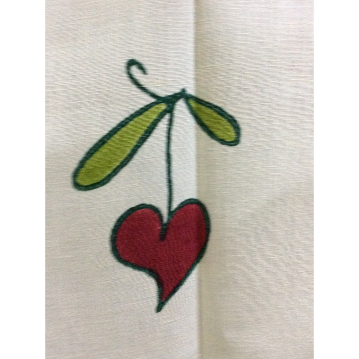 Tovaglietta Canovaccio 100% lino Cuori Fioriti Pascucci 65x65