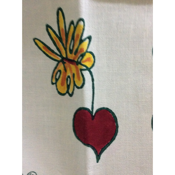 Tovaglietta Canovaccio 100% lino Cuori Fioriti Pascucci 65x65