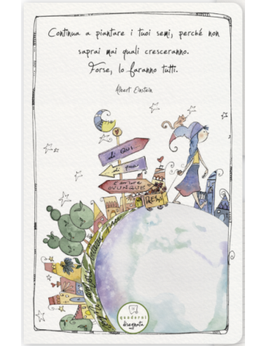 Quaderno 'Semina Sogni' 10x15 cm di carta ecologica con illustrazioni