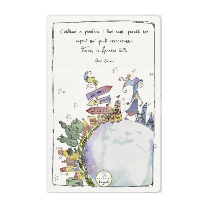 Quaderno 'semina sogni' 10x15 cm di carta ecologica con illustrazioni