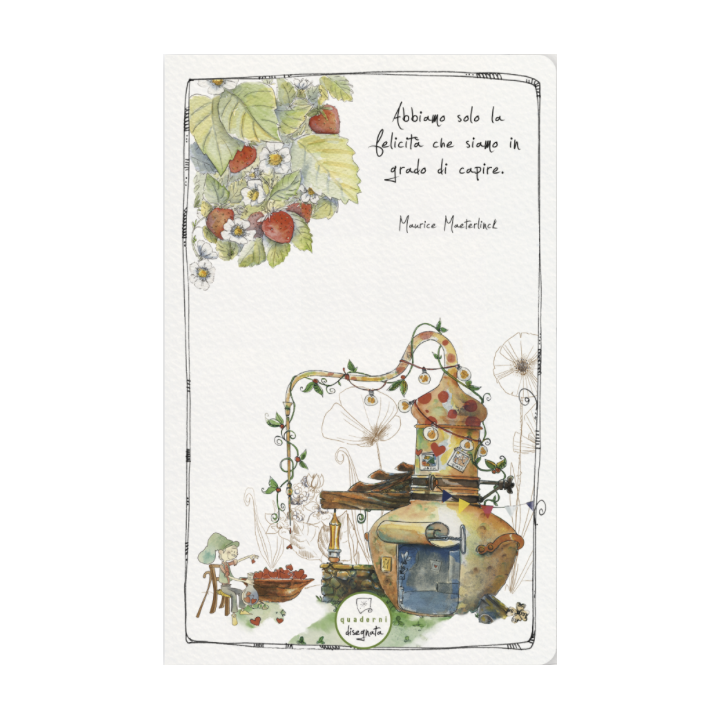 Quaderno 'felicità' 10x15 cm di carta ecologica con illustrazioni