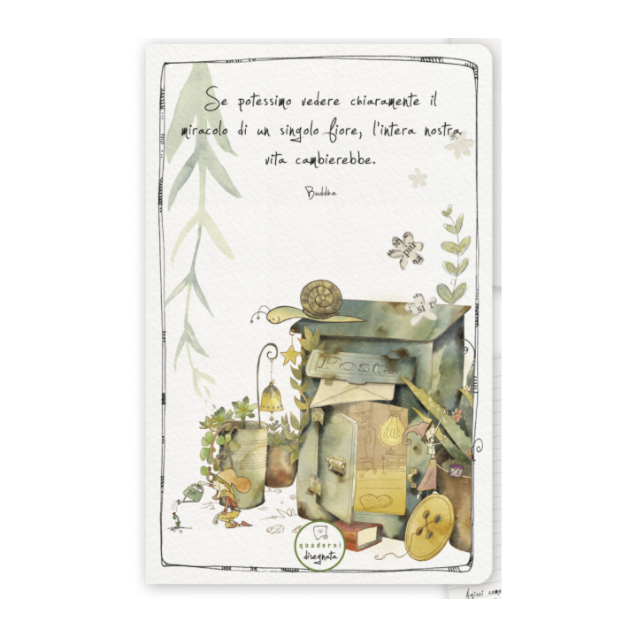 Quaderno 'Un Fiore' 10x15 cm di carta ecologica con illustrazioni