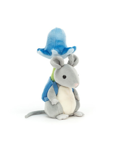 Topino raccoglitore di fiori peluche 22x9cm