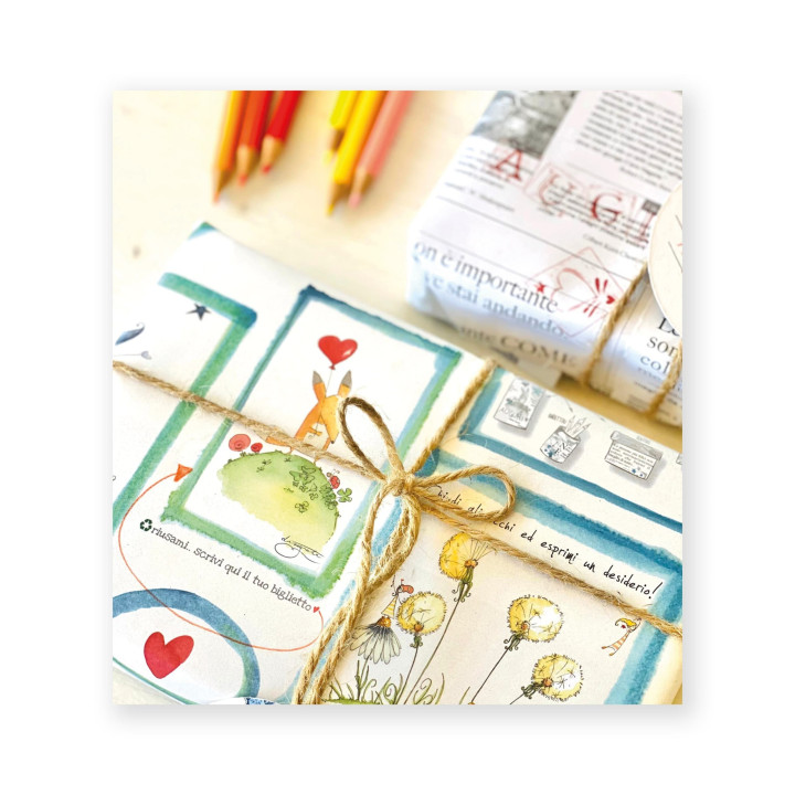 Carta da regalo con illustrazioni 'Frasi' 70x100