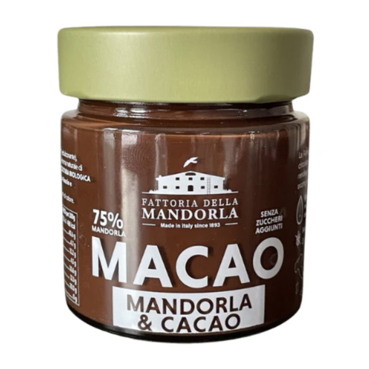 Crema di mandorla al cacao 200g Macao