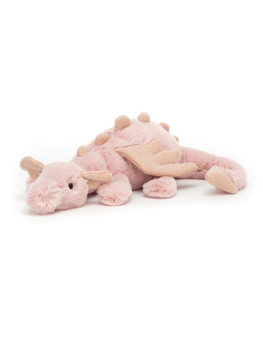 Drago rosa peluches Jellycat 8x8x30cm