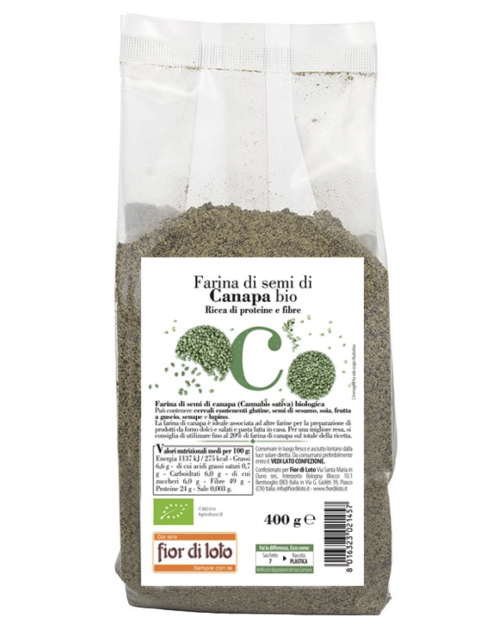 Farina di semi di canapa 400g