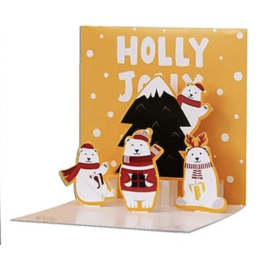 Biglietto d'Auguri Natale 3D - Pupazzo di neve