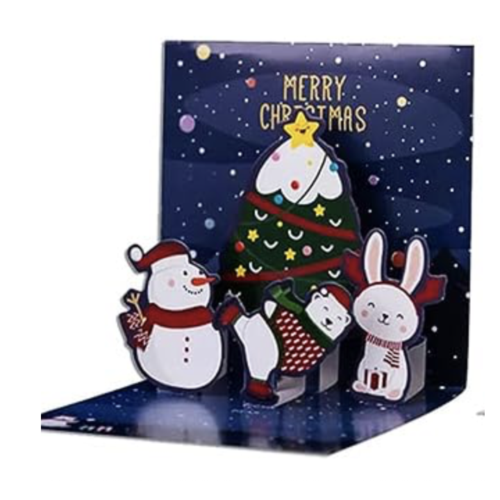Biglietto d'Auguri Natale 3D - Pupazzo di neve