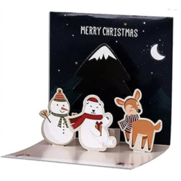 Biglietto d'Auguri Natale 3D - Pupazzo di neve