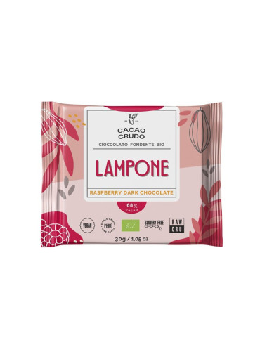 Cacao Crudo Fondente Lampone 30g
