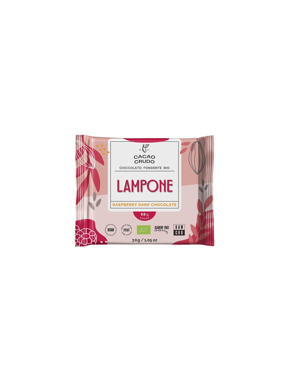 Cacao Crudo Fondente Lampone 30g