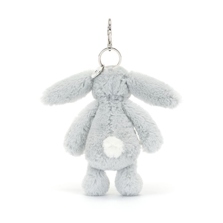 Bashful Silver Bunny Bag Charm Peluche Jellycat 18x5x4cm