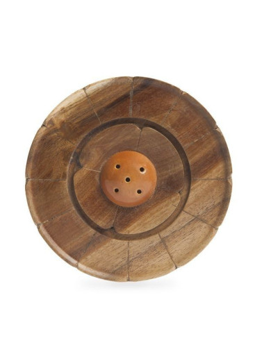 Piattino Porta incenso in legno e ceramica