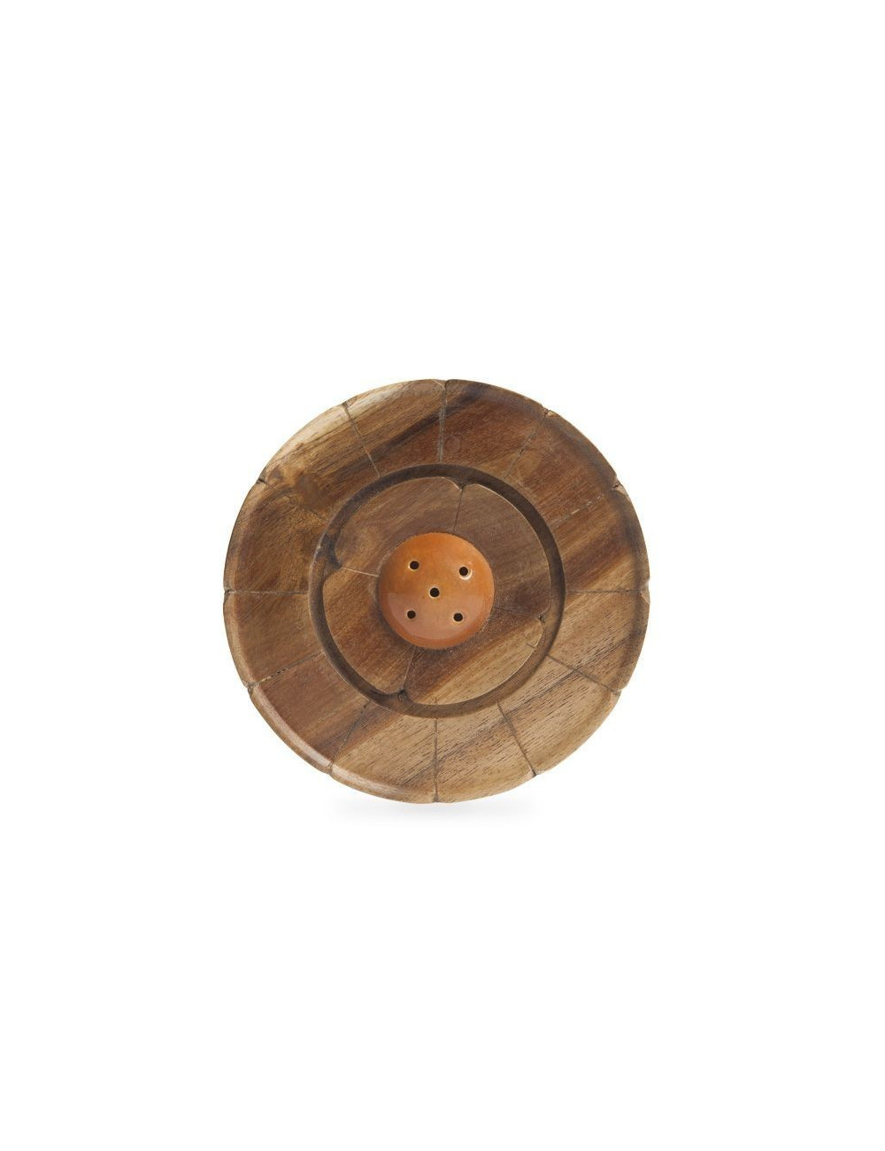 Piattino Porta incenso in legno e ceramica