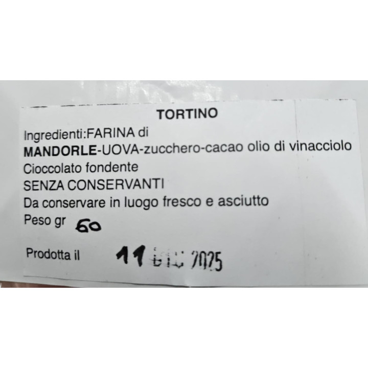Tortina di mandorla e cioccolato fondente